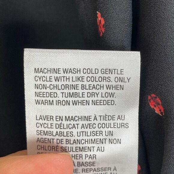 Maison Jules Black Ladybug Surplice Belted Jumpsuit Size 10 NWOT - Picture 10 of 11